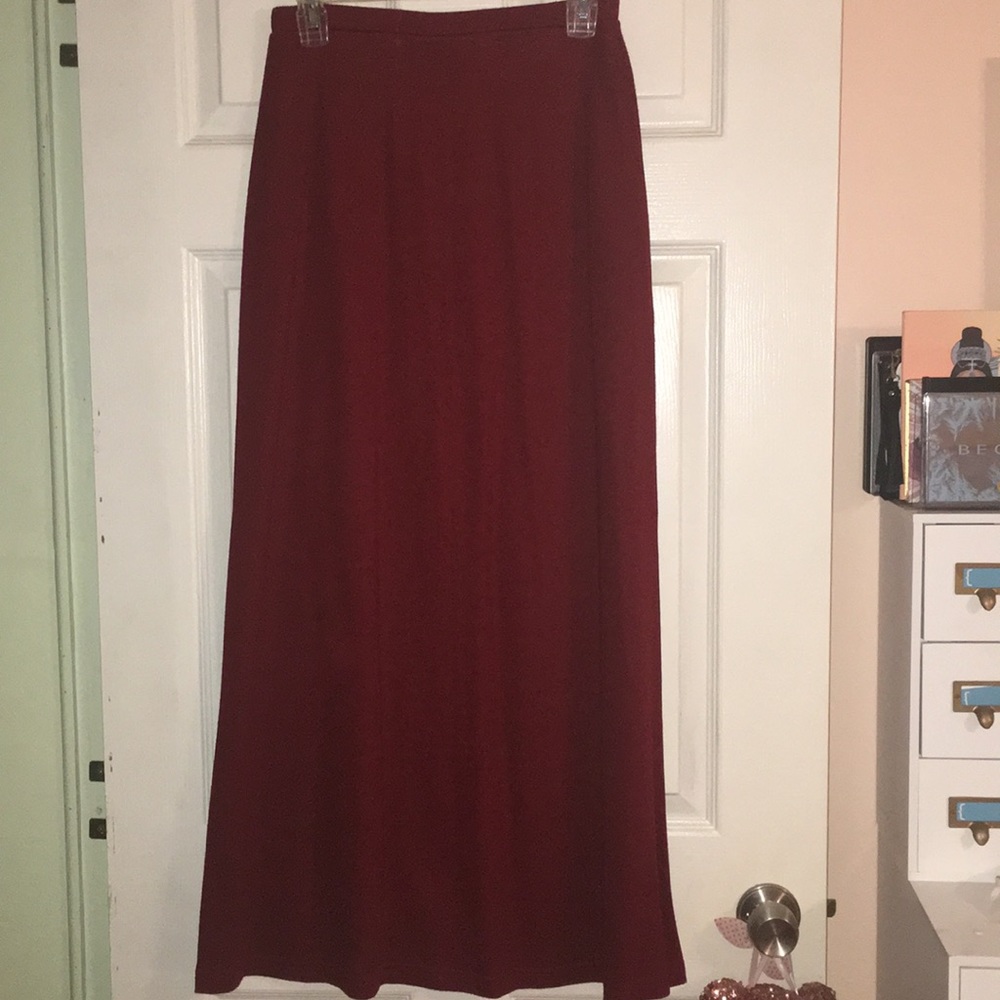 Burnt Red Spandex A Line Midi Skirt Size S